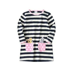 White and blue stripped dress size 7-8y